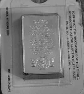 SILVER WILLIAM MCKINLEY 25TH USA PRESIDENT 10.45 ozs 5000 GRAIN .925 BAR - Picture 1 of 6