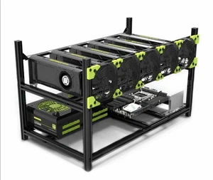 Veddha 6 GPU Miner Case Aluminum Stackable Mining Case Rig Open Air Frame USA!!! - Picture 1 of 10