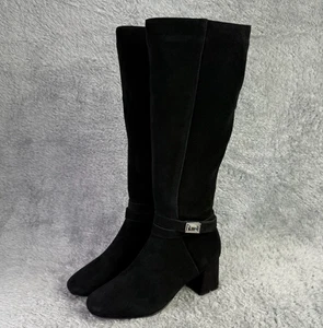 Botas altas Blondo Ashley para mujer 6 negras gamuza impermeables tacón alto hasta la rodilla - Imagen 1 de 13
