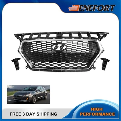 For Hyundai Elantra GT 2018-2020 Black Front Upper Radiator Grille 86350G3000 - Image 1 of 2