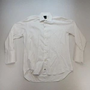 David Donahue Dress Shirt Mens 16 32/33 White French Cuff Button Up Long Sleeve - Picture 1 of 8
