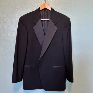 Blazer smoking vintage Christian Dior Monsieur formale nero singolo bottone 42R - Foto 1 di 7