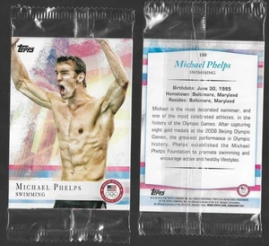 2012 TOPPS OLYMPIC CARD LOT ~ (2) CELLO PACKS ~ MICHAEL PHELPS SHOWING ON BOTH - Picture 1 of 1