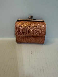 Patricia Nash Astor Snap Coral Metallic Foil Leather Wallet - Picture 1 of 6