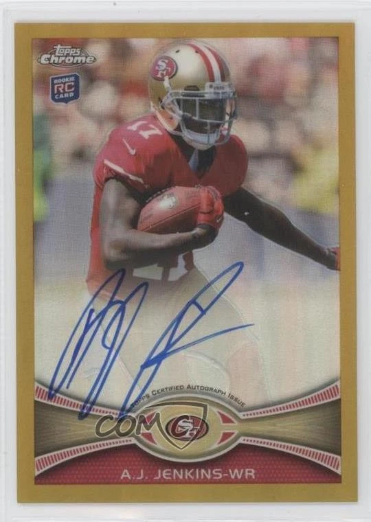 2012 Topps Chrome Gold Refractor Rookie Auto /10 AJ Jenkins #156 Auto RC - Image 1 of 2