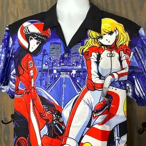 Ikigai Anime Niñas Jinetes Corredor de Velocidad X Para hombres M Camisa Abotonada Retro NUEVA - Imagen 1 de 8