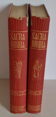 LA SACRA BIBBIA 2 VOLUMI GARZANTI ANTONIO MARTINI TAVOLE DI GUSTAVO DORÉ 1950 - Immagine 1 di 4