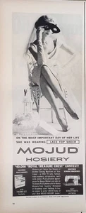 Mojud Calze 1956 Stampa Pubblicità Ephemera Decorazione Arte Parete Pizzo Top Trasparente - Foto 1 di 1