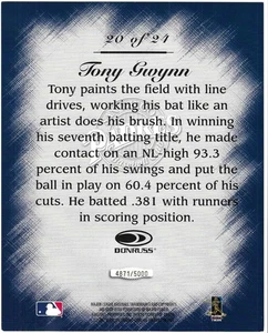 Tony Gwynn 1997 DONRUSS STUDIO MLB MASTER STROKES 8X10 JUMBO CARD #20of24 Padres - Picture 1 of 2