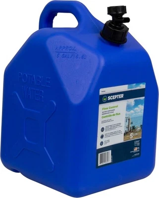 Scepter Flow Control 5 Gallon Water Jug with Spigot, 5 Gallon, Blue