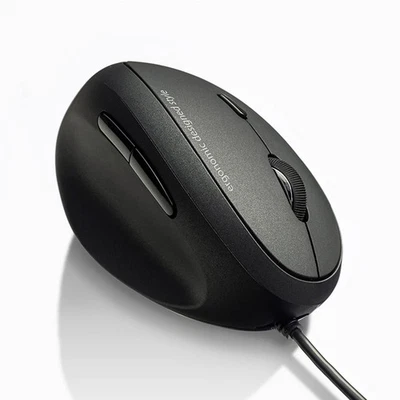 Wired Left Handed Ergonomic Mouse Black Optical Vertical Mice for Small - Image 1 of 4