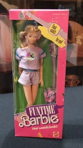 MIB Vintage Mattel 1986 Funtime Barbie Hot Watch Lavender Glitter Real Watch - Bild 1 von 5