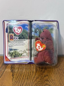 Vintage Ty Teenie Beanie Baby Rex der Tyrannosaurus Rex Dinosaurier Trio 2000 Neu in Verpackung - Bild 1 von 13