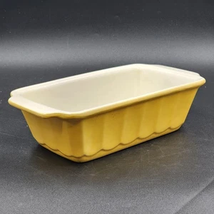 Technique GF144 Ceramic Loaf Pan Yellow Glazed 9"x5"x3" Rare Vintage Bakeware - Picture 1 of 12