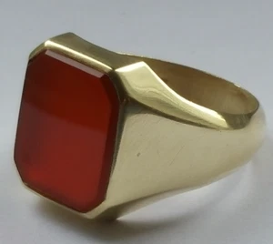 Siegering Gold 585 /14k massiv, Ring Karneol- 65 (20,6 mm Ø)  7,60 Gramm - Bild 1 von 12