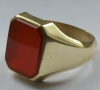 Siegering Gold 585 /14k massiv, Ring Karneol- 65 (20,6 mm Ø)  7,60 Gramm - Bild 1 von 4