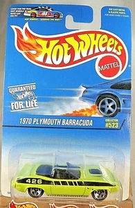 1997 Hot Wheels Blue/White Collector #523 70 PLYMOUTH BARRACUDA Lime ChromeFloor - Picture 1 of 8