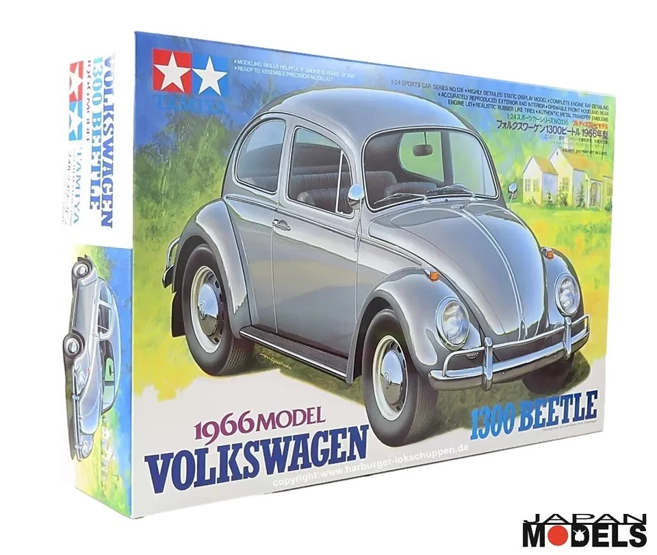 1966 Model Volkswagen 1300 BEETLE Maggiolino Tamiya 24136 1/24 Plastic Model Kit - Immagine 1 di 2