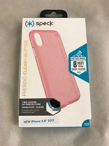 Speck Presidio CLEAR+Glitter Pink Case for iPhone X/XS! - Picture 1 of 5