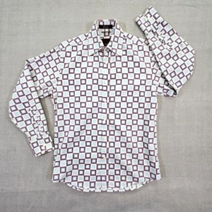 Roar Poplin Douce Button-Down Shirt Men's Size Small Long Sleeve Retro Geometric - Picture 1 of 16