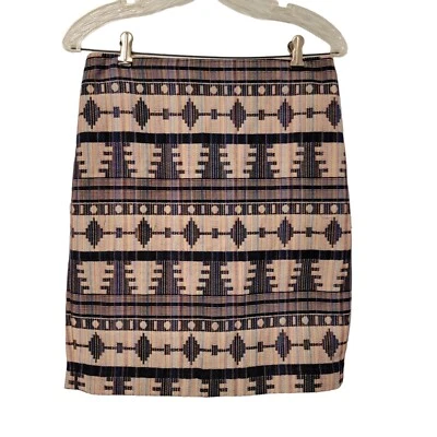 Falda Ann Taylor Única Azteca Suroeste Tribal Tejida Talla 4P Multicolor  Foto 1 de 4