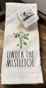 Juego/3 Toallas de Cocina Navidad Rae Dunn Bajo el Muérdago BLANCO NUEVO - Imagen 1 de 5