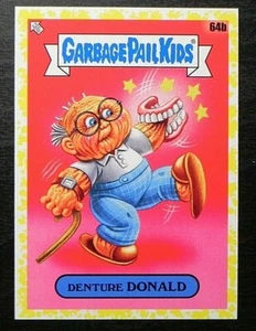 2021 Topps Garbage Pail Kids Food Fight Mustard Yellow 64b Denture Donald - Picture 1 of 2
