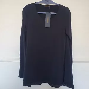 Túnica Alembika Coco Negra Top Lagenlook Artística Elástica Talla 2 EE. UU. 10 Borde Brillante - Imagen 1 de 20