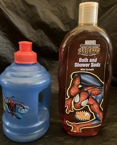 2002 / 2007 Marvel Spider-Man "Bath And Shower Sudz" & Plastik Trinkflasche, Konvolut - Bild 1 von 8