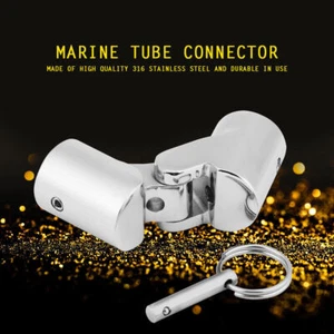 Marine Stainless Steel Folding Swivel Coupling Tube Pipe Connector Boat Hardware - Picture 1 of 13