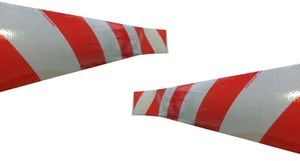 KFZ Warnmarkierung rot/weiß DIN30710 Reflexfolie je 1,13 m x 141 mm links/rechts - Bild 1 von 1