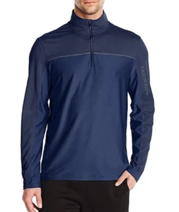 Suéter de punto Calvin Klein para hombre L/S 1/4 con cremallera bloqueo de textura Atlantis - Imagen 1 de 1