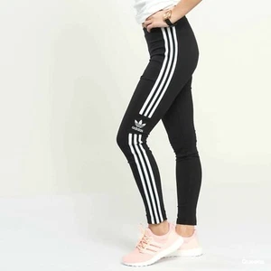 Adidas Women's LOUNGEWEAR Trefoil Tights Black/White DV2636 f - Picture 1 of 4