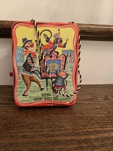 Vintage 1950’s MATTEL Merry MUSIC BOX Metal TIN TOY Organ Grinder WORKS Monkey - Picture 1 of 9
