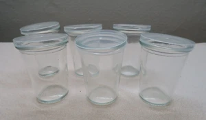 6 G+F Gläser 160 ml Glas Dessertgläser mit Kunststoffdeckel Sturzglas Glas _ - Bild 1 von 6