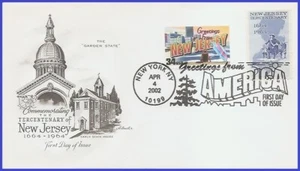 USA3 #3590 U/A ARTMASTER FDC Combo2 Nueva Jersey Saludos desde América - Imagen 1 de 1
