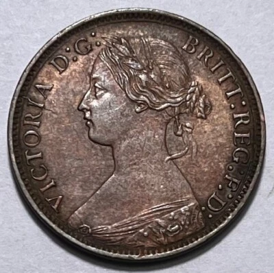 GREAT BRITAIN - Queen Victoria - Farthing 1868 - Km-747.2 - Choice UNCIRCULATED! - Image 1 of 2