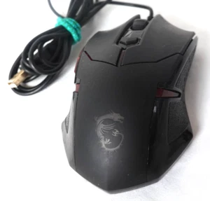 MSi Interceptor DS B1 Gaming Mouse - 5Buttons Scroll Wheel - Black - Red Lights - Picture 1 of 5