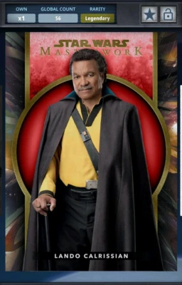 25cc LANDO CALRISSIAN MASTERWORK 2024 RED LEGENDARY Topps Star Wars Card Trader - Image 1 of 2