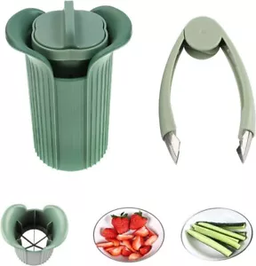 Fruit & Veg Slicer Set: Cucumber Slicer, Strawberry Huller, Pineapple Corer - Picture 1 of 6