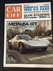 Car Life Magazine May 1963- Monza GT, Olds Starfire, Chrysler 300-J, MG-1100 - Imagen 1 de 7