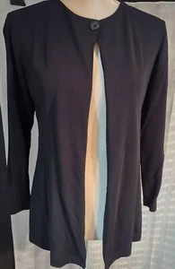 Jacqueline Ferrar schwarz Strick Viskose Mischung Einknopf Jacke Größe Petite Medium - Bild 1 von 5