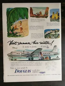 Avión Douglas DC-6 1951 de colección página completa anuncio original 721 - Imagen 1 de 1