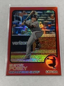 2022 Topps Heritage BUSTER POSEY Chrome RED Refractor /573 GIANTS #13! - Picture 1 of 3
