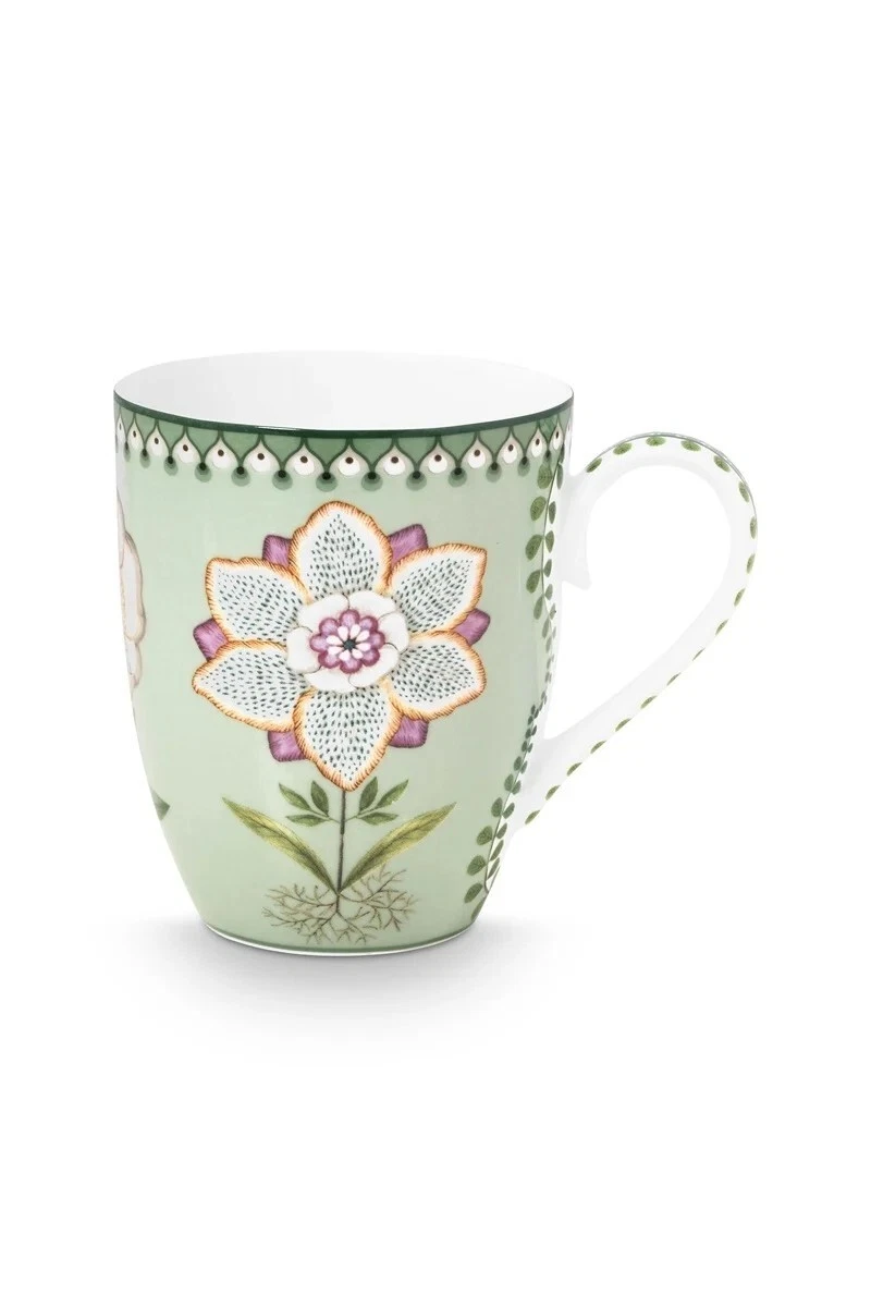 Pip Studio Henkelbecher 'Blushing Birds' – Weiß, 0,35 Liter, Mit Niedlichem Vogel-Design
