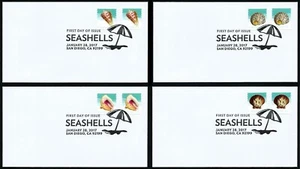 USA, SCOTT # 5167-5170, SET OF 4 BLANK FDC COVERS SEASHELLS FROM COIL, YEAR 2017 - Picture 1 of 5