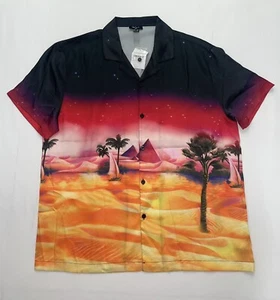 Forever 21 Men's Button Up Collared Shirt Size X-LARGE Short Sleeve…. - Picture 1 of 4