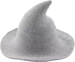 Women Halloween Witch Hat Wool Knitted Cap for Party Masquerade Cosplay Costume - Picture 1 of 12