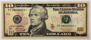 NEW $10 STAR NOTE Uncirculated TEN Dollar Bill Series 2017A ONE STAR NOTE - Picture 1 of 15