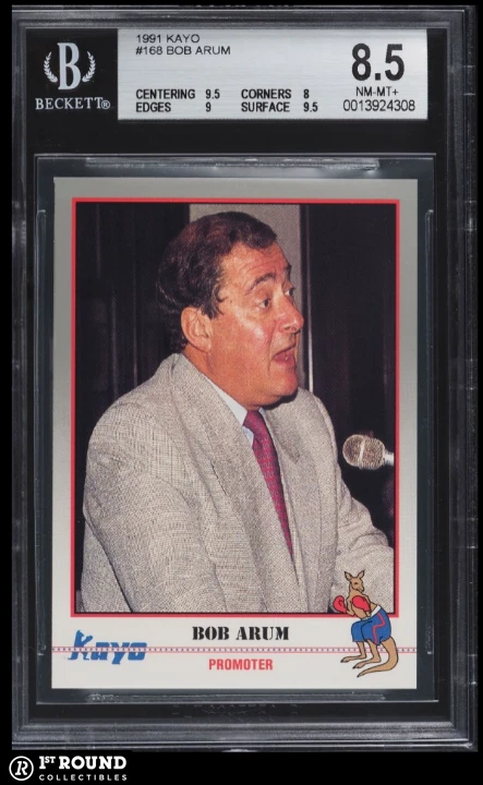 Bob Arum RC BGS 8.5+: 1991 Kayo Boxing Rookie Card #168 - Image 1 of 3